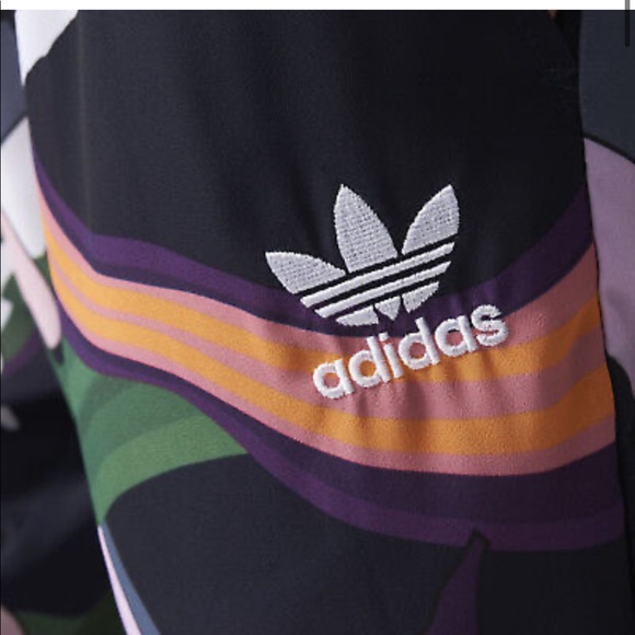 NWT Adidas Originals Az3239 Women Floral Burst Crepe Cuffed Pants Tights Size S - Picture 3 of 11